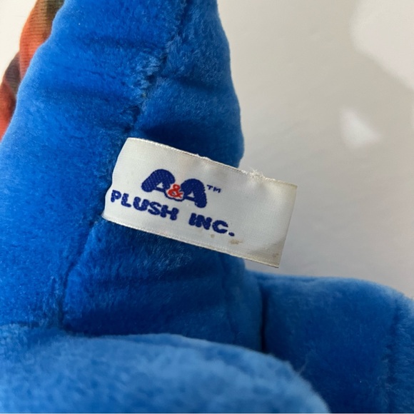 Vintage 1992 A&A Plush Inc. Blue Dinosaur Stuffed Toy 18” - Picture 7 of 7